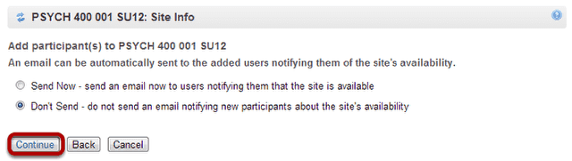 Choose to send or not send a notification email.