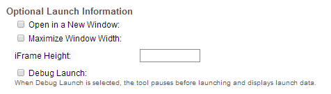 Launch window information. (Optional)