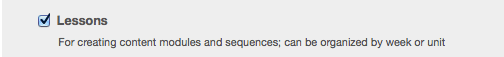 Place a check in the box next to Lessons. 