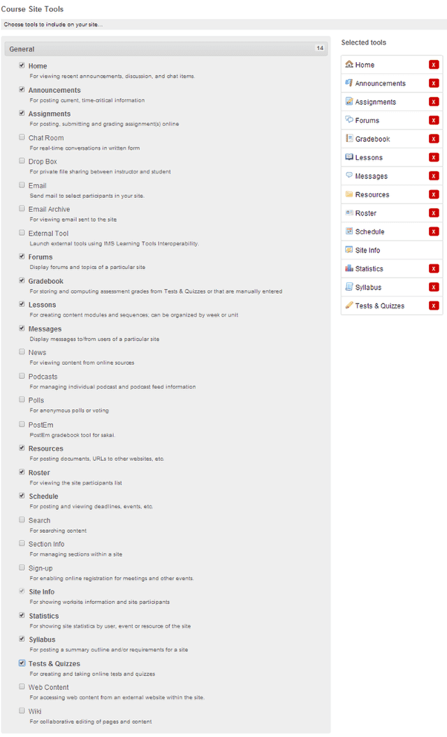 Select site tools.