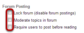 Select forum posting options.