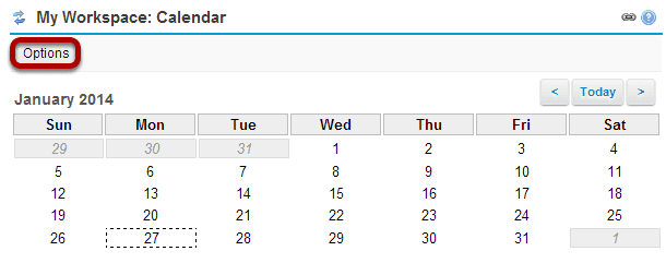 Calendar Options