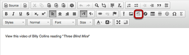 Click the Insert/Edit Movie icon.