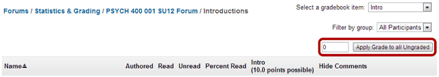 Apply a grade to all ungraded.