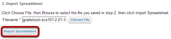 Click Import Spreadsheet.