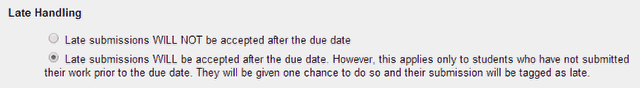 Availability and Submissions: Late handling.