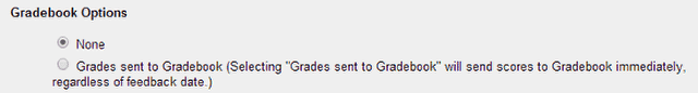 Grading and Feedback: Gradebook options.