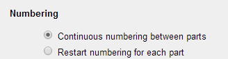 Layout and Appearance: Numbering.