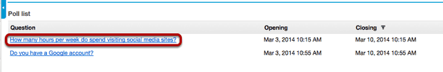 Click on the name of the poll.