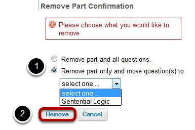 Choose to delete or combine the questions.