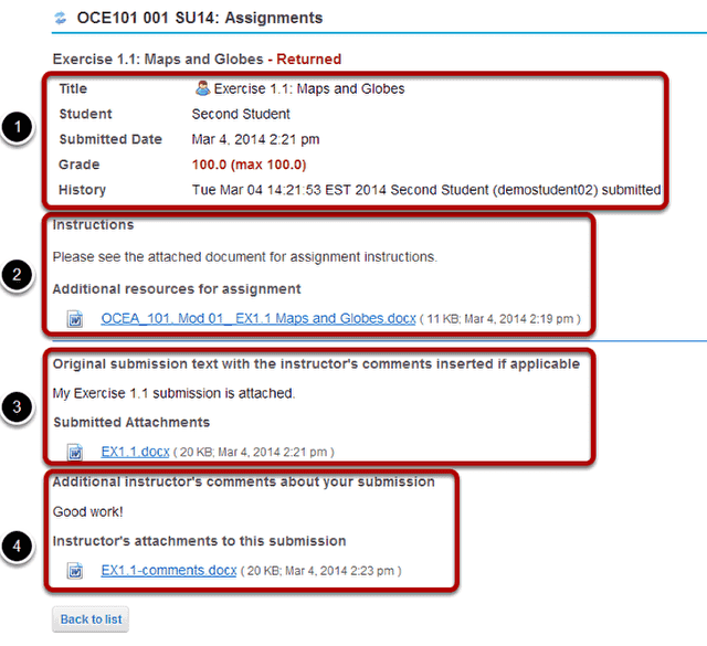 View assignment and feedback.