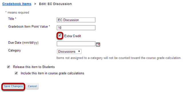 Setting EC at the item level.