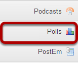 To access this tool, select Polls from the Tool Menu in your site.