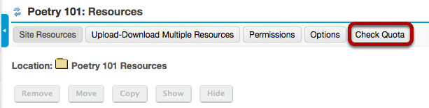 Click Check Quota.