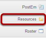 To access this tool, select Resources from the Tool Menu in your site.